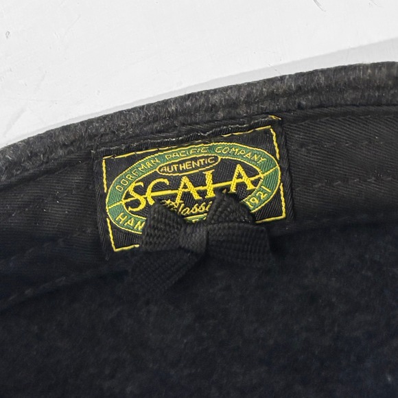 Scala Cuffley Charcoal Gray Wool Felt Newsboy Cap Hat Mens XL Retro Dapper - Picture 8 of 10